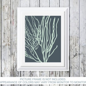 Coral Poster Print Seaweed #2B Print Coastal Wall Art Beach House Decor Bathroom Art Wall Décor
