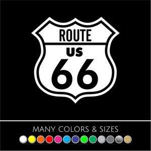 Route 66 Historic Shield Decal – Premium Vinyl Sticker for Cars, Windows, Laptops | Multiple Colors & Sizes Available