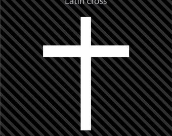 CHRISTIAN LATIN CROSS - Car Window Computer Decal Sticker - Sizes And Colors