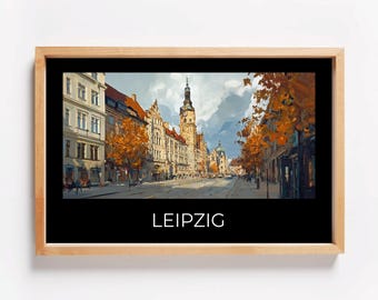 Leipzig Cityscape Art Print – Old Town Leipzig Poster, Germany Travel Wall Decor, Gift for Leipzig Lovers