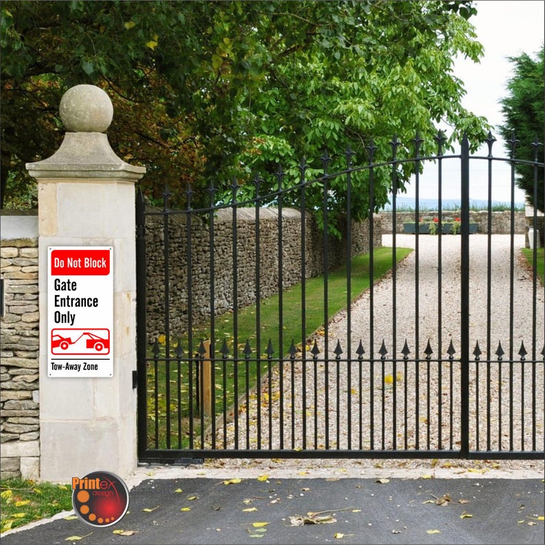 Do Not Block Gate Entrance Only – 12×24 Aluminum Outdoor Sign ...