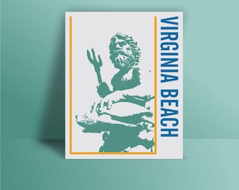 Virginia Beach print, Poster, Wall art, Virginia Beach, Virginia Beach skyline, City poster, Typography art Home Décor