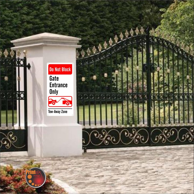 Do Not Block Gate Entrance Only – 12×24 Aluminum Outdoor Sign ...