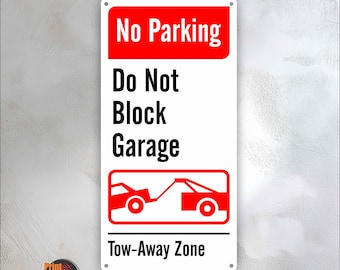 No Parking Do Not Block Garage Sign – 12×24 Aluminum Outdoor Sign – Weatherproof Gate Warning Sign