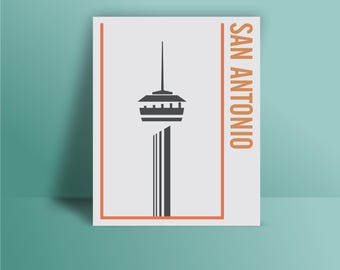 SAN ANTONIO print, San Antonio Poster, Wall art, San Antonio skyline, San Antonio City poster, Art Home Décor