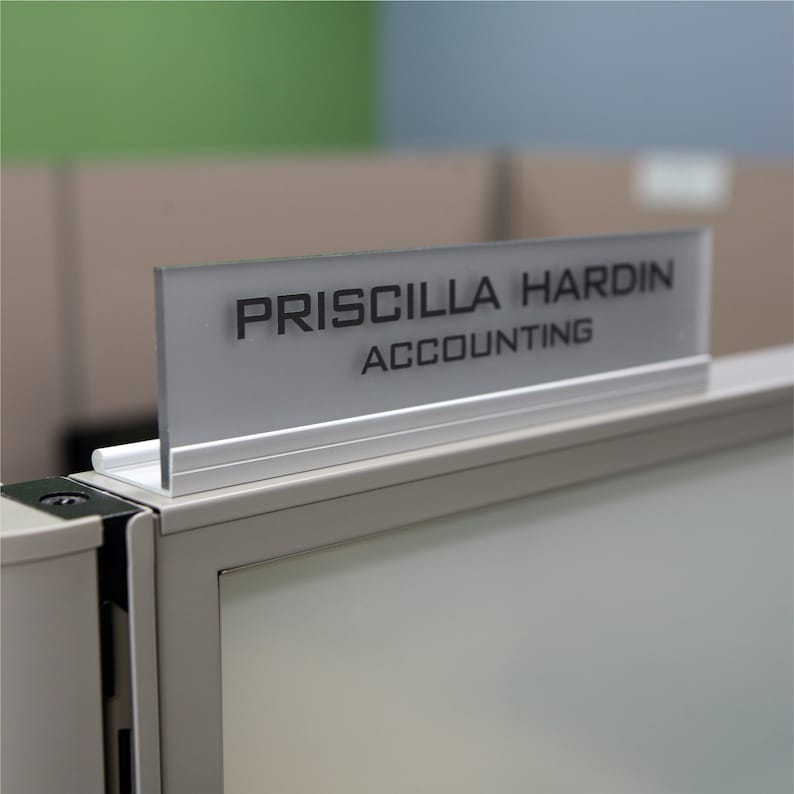 Modern Personalized Office Cubicle Name Plate & Sign Frosted Etsy