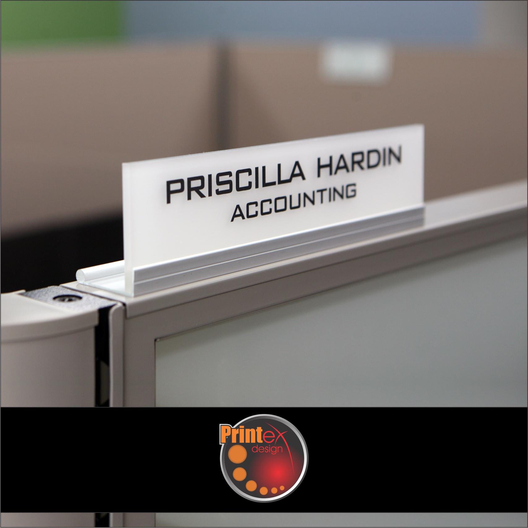 Modern Personalized Office Cubicle Name Plate & Sign - Frosted White - Etsy