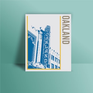 Oakland print, Poster, Wall art, Oakland, Oakland skyline, City poster, Typography art Home Decor
