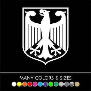German Eagle Sticker - German Crest, Deutschland, Germany, Flag, Panzer, Decal, Sticker - Sizes/Colors