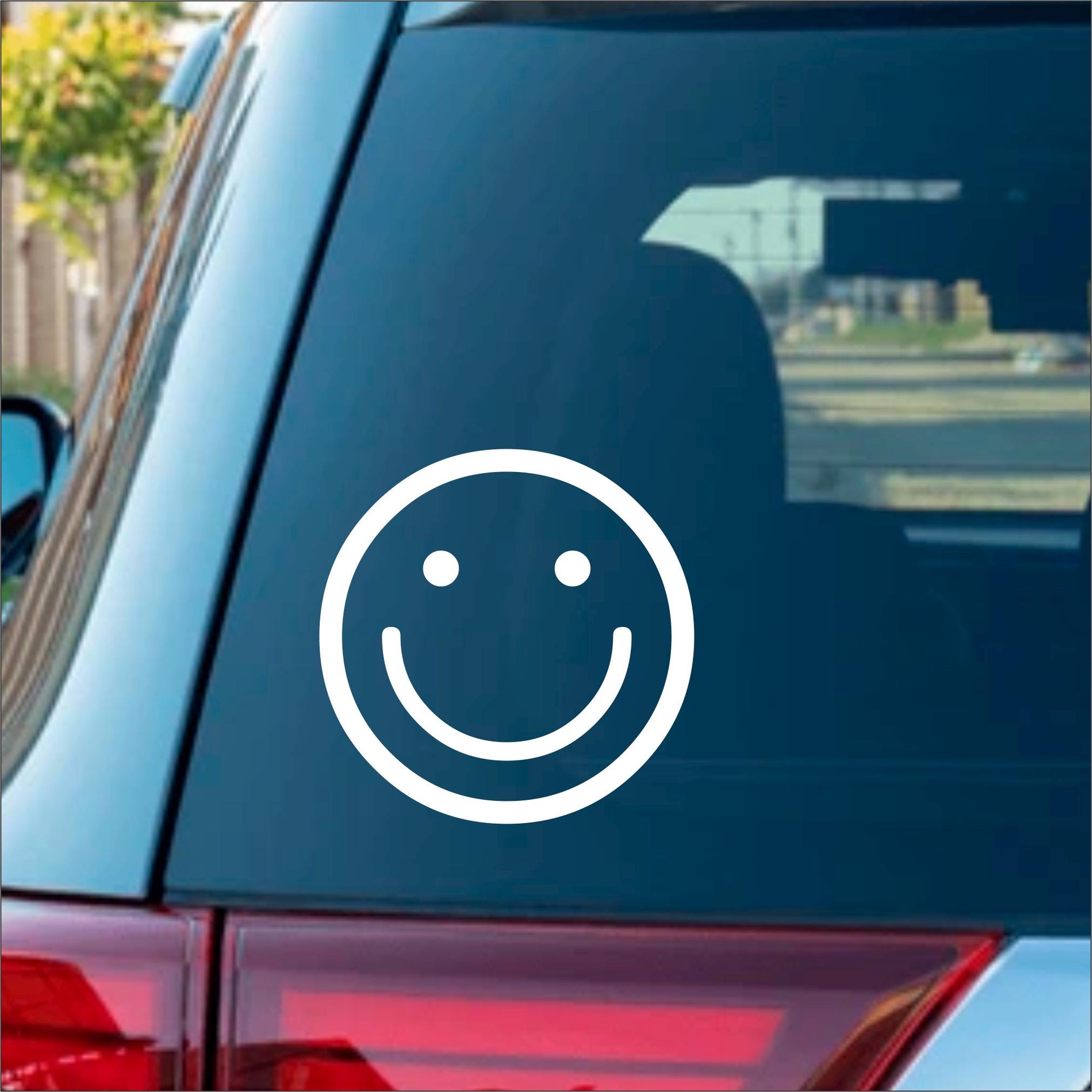 Smiley Face Vinyl Decal Car Window Laptop Sticker - Smiley Happy Face ...
