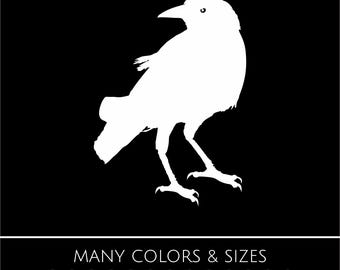 Crow Sticker - Raven, Blackbird, Decal, Sticker, Car, Laptop Decal - Choice of Colors & Sizes