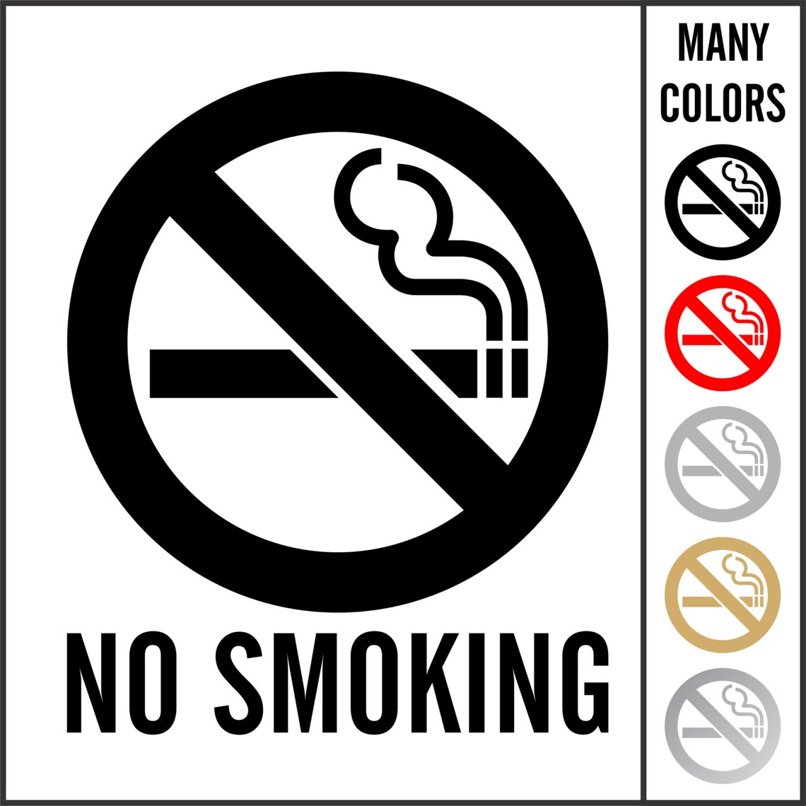 No Smoking Decal Sticker Store Front Window / Choose Size and Etsy