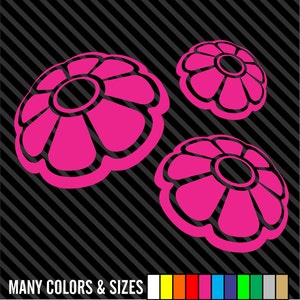 Set of 3 VW bug beetle daisy flowers Volkswagon Car Truck Choose Size and Color