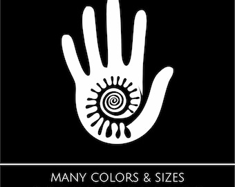 Hopi Hand Vinyl Decal | Native Art Sticker | Southwestern Symbol | Car, Laptop, Water Bottle
