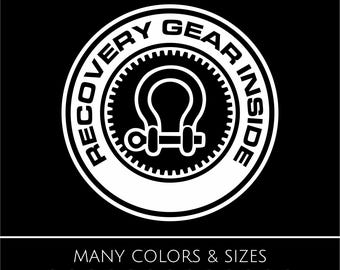 Recovery Gear Inside Decal – Offroad Sticker – 4x4 Overland Car Decal – Truck Window Vinyl – Jeep Off Road Accessory – Many Colors & Sizes
