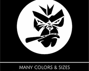 Angry Monkey Decal | Street Art Style Sticker | Laptop, Car, Water Bottle Sticker