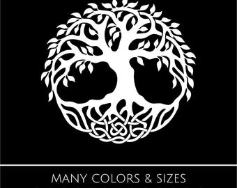 Celtic Tree of Life Sticker - Vinyl, Window Sticker, Decal, Car, Wall, Truck, Irish Design - Many Sizes & Colors