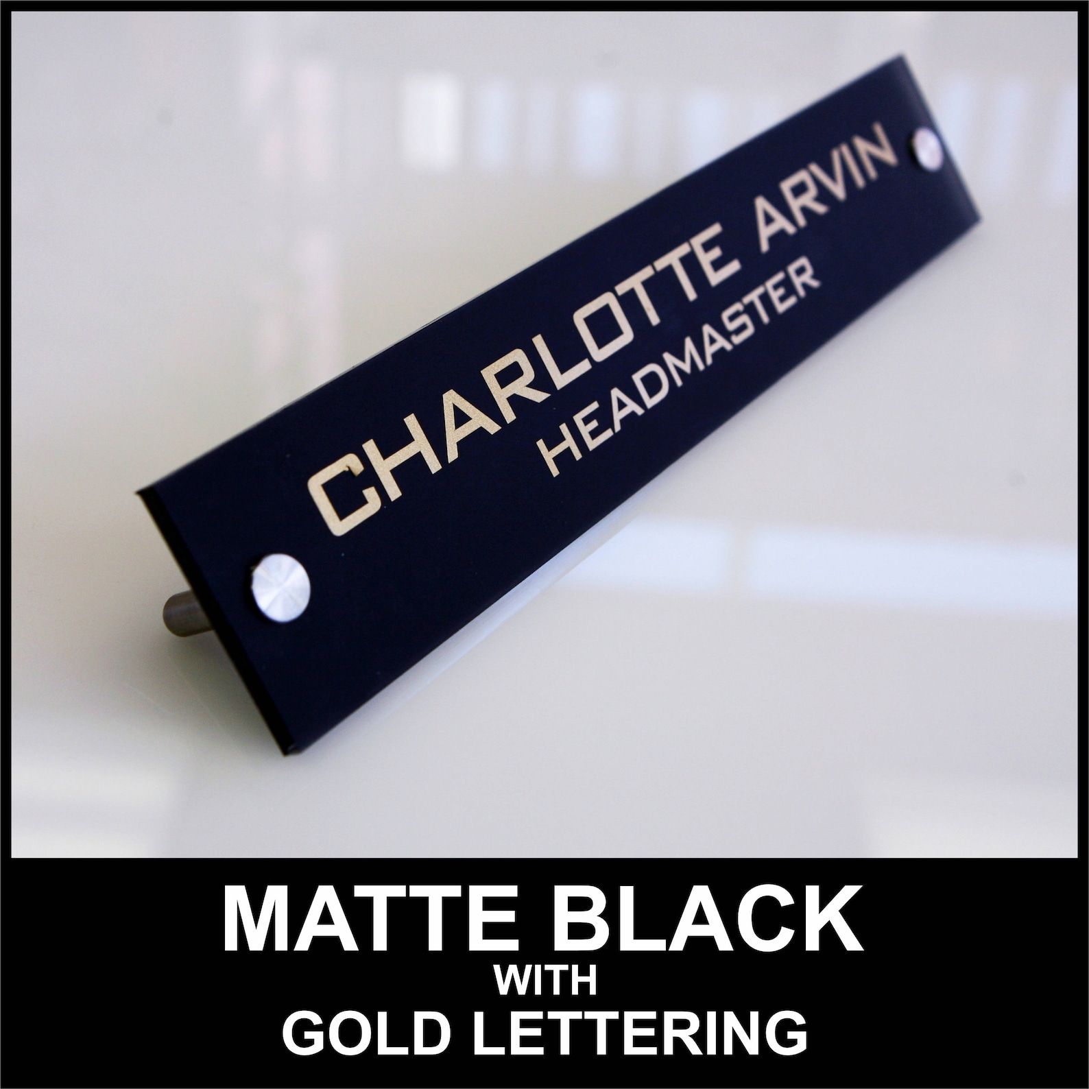 Personalized Office DESK SIGN Name Plate. Modern Stainless Etsy