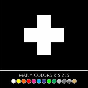 Medical Cross Sticker - Medical Decal - Red, Green, Blue Vinyl Car, Window, Laptop, Bumper, Decal - Many Sizes & Colors