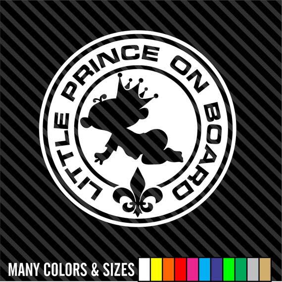 LITTLE PRINCE ON BOARD Baby On Board Vinyl Cut Sticker Decal Car Window Cute