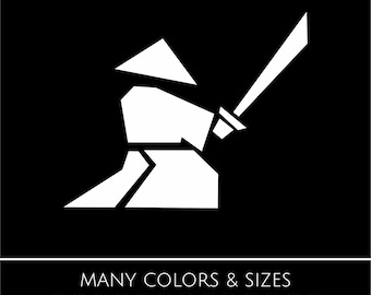 Samurai Vinyl Decal – Bushido Warrior Sticker – Sword Graphic – Laptop, Car, Helmet Decal