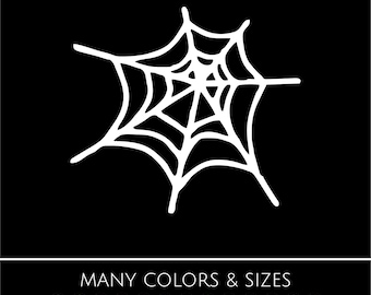 Spider Web Sticker - Window, Die Cut Decal, Sticker, Vinyl, Car, Truck, Wall - Many Colors & Sizes