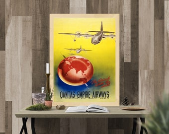 9790.Qantas empire airways.crew waiting to board.POSTER.decor Home Office art 