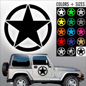 Military Star Army Skull Sticker Decal - For Helmet, Car, Motorcycle, Jeep