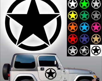 Army Star USMC Military Willys Car Decal / Laptop Sticker Sizes and Colors