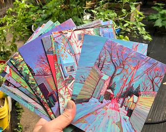 Postcard pack#2 - 23 5x7 postcards of my paintings of South Minneapolis neighborhoods.