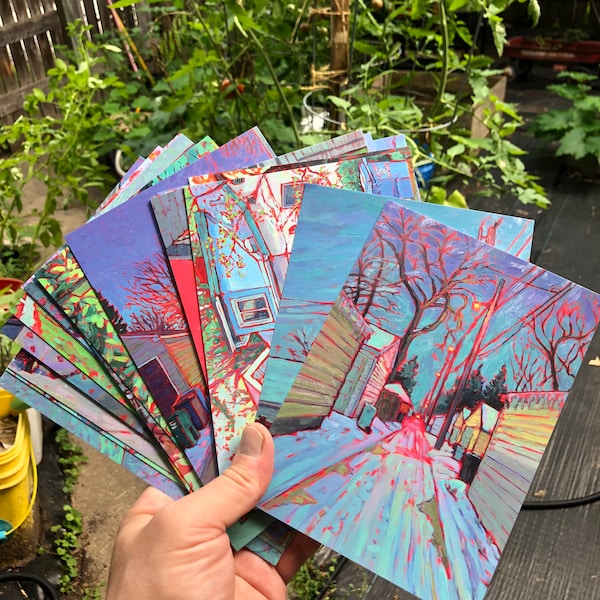 Postcard pack#2 - 23 5x7 postcards of my paintings of South Minneapolis neighborhoods.