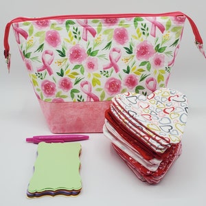 Cancer support; zippered cosmetic pouch; zippered cosmetic bag; cosmetic bag; beauty bag