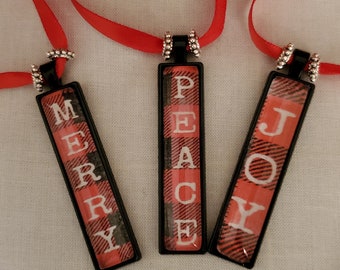 Merry; Peace; Joy; Christmas; Holiday; Necklace; Jewelry;