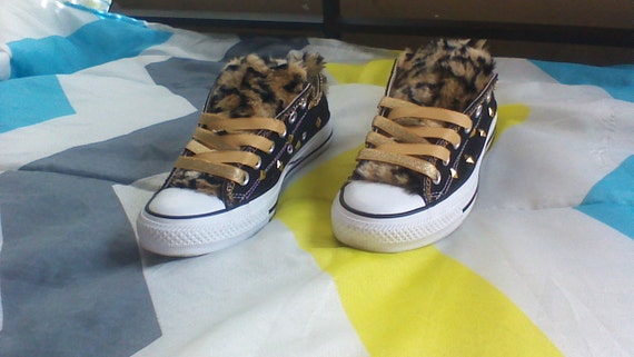 Converse with leopard print tongue online