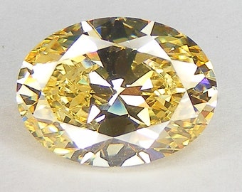 Special Order Oval-Cut 18x13 mm Yellow Canary Russian White CZ