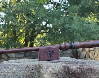 Handmade Exotic Hardwood Magic Wand with Stand