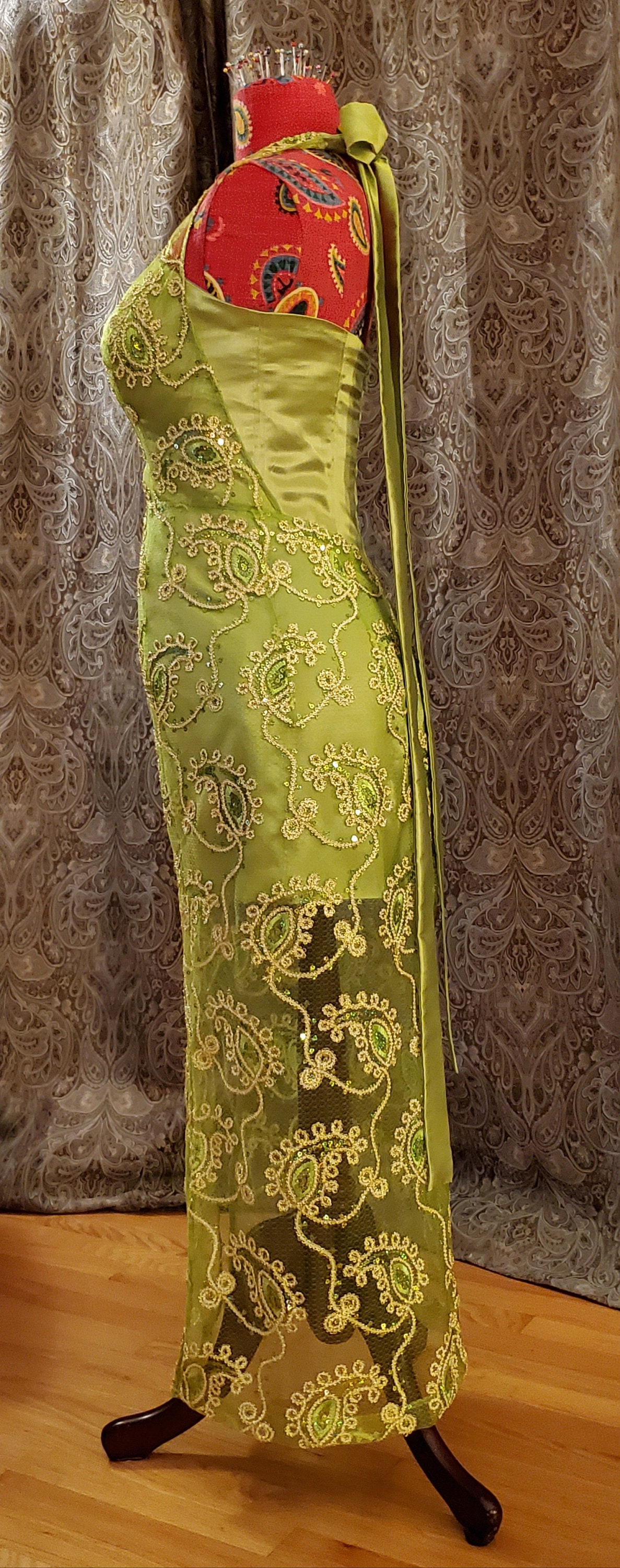 chartreuse evening gown