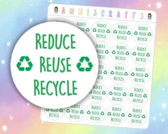 Reduce Reuse Recycle Stickers Please Recycle Me Stickers Save The Planet Earth Glass Environment Plastic Stickers Packaging Stickers