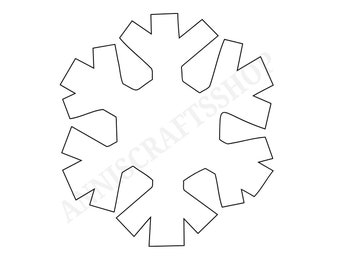 Printable Snowflake Template Coloring Sheet Snowflake Stencil Christmas Lineart PDF PNG Download Winter Kids Craft