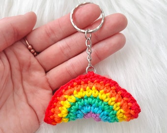 Crochet Rainbow Keychain Charm Colorful Keychain Handbag Backpack LGTB Keychain Rainbow Charm