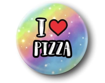 I love Pizza Badge Pinback Button 32mm Button Badge Rainbow Food Pizza Badge Gift Present Cute Badge