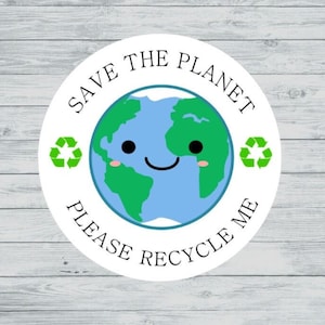 Save The Planet Please Recycle Me Stickers Recycling Stickers Save Environment Stickers Recycle Glass Plastic Cardboard Kawaii Cute Stickers