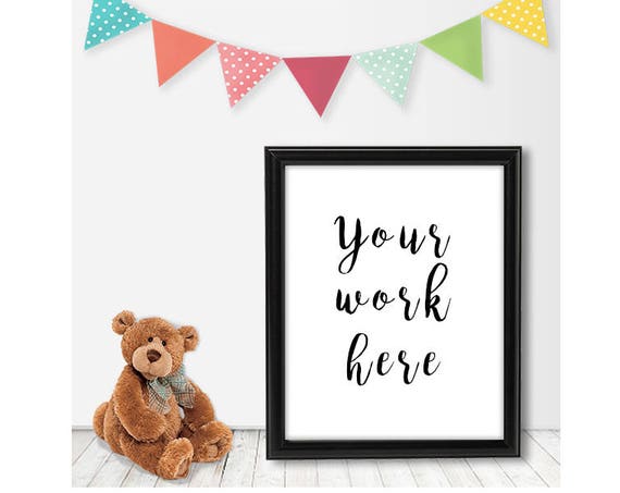 Download Free Download Teddybear Bunting Party Product Mockup Print ...