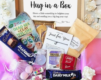 Hug In A Box Gift Just For You Relaxation Box Gift For Her Letterbox Gift Box Hamper Care Package Hug In A Box Pick Me Up Box Spa Pamper