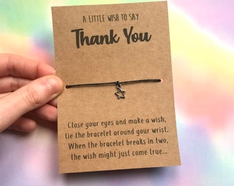 Thank You Wish Bracelet Jewelry Small Gift Wish String Bracelet Star Charm Wish Bracelet