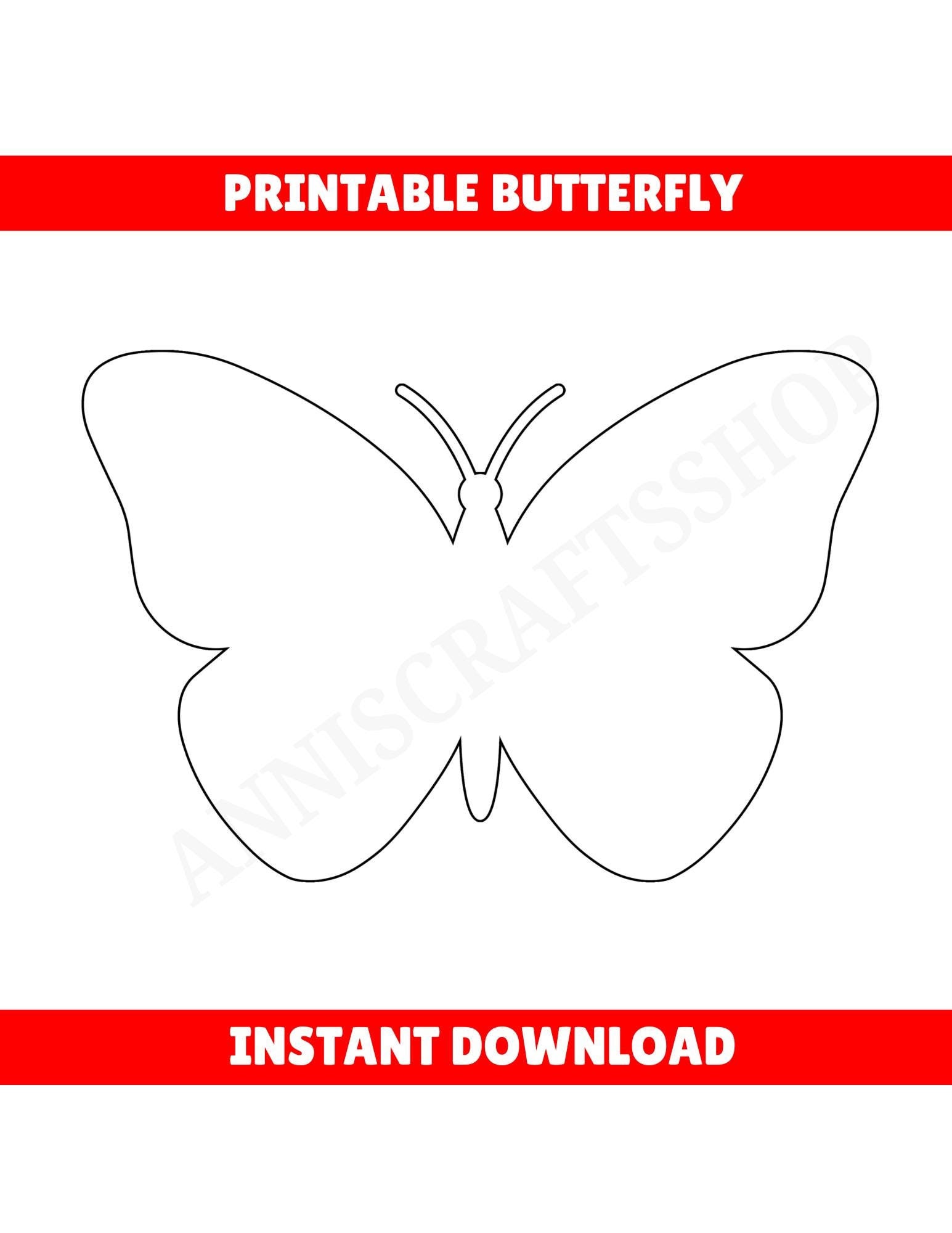 Printable Butterfly Template PDF Butterfly Coloring Page Spring Crafts Butterfly Stencil Digital Download Butterfly Lineart Kids Crafts - Etsy for Butterfly Template Printable Free Download