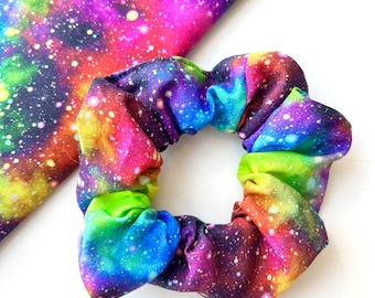 Colorful Galaxy Space Scrunchie Star Hair Tie Space Scrunchie Hair Tie Kids Adults Gift Stretchy Hair School Scrunchie