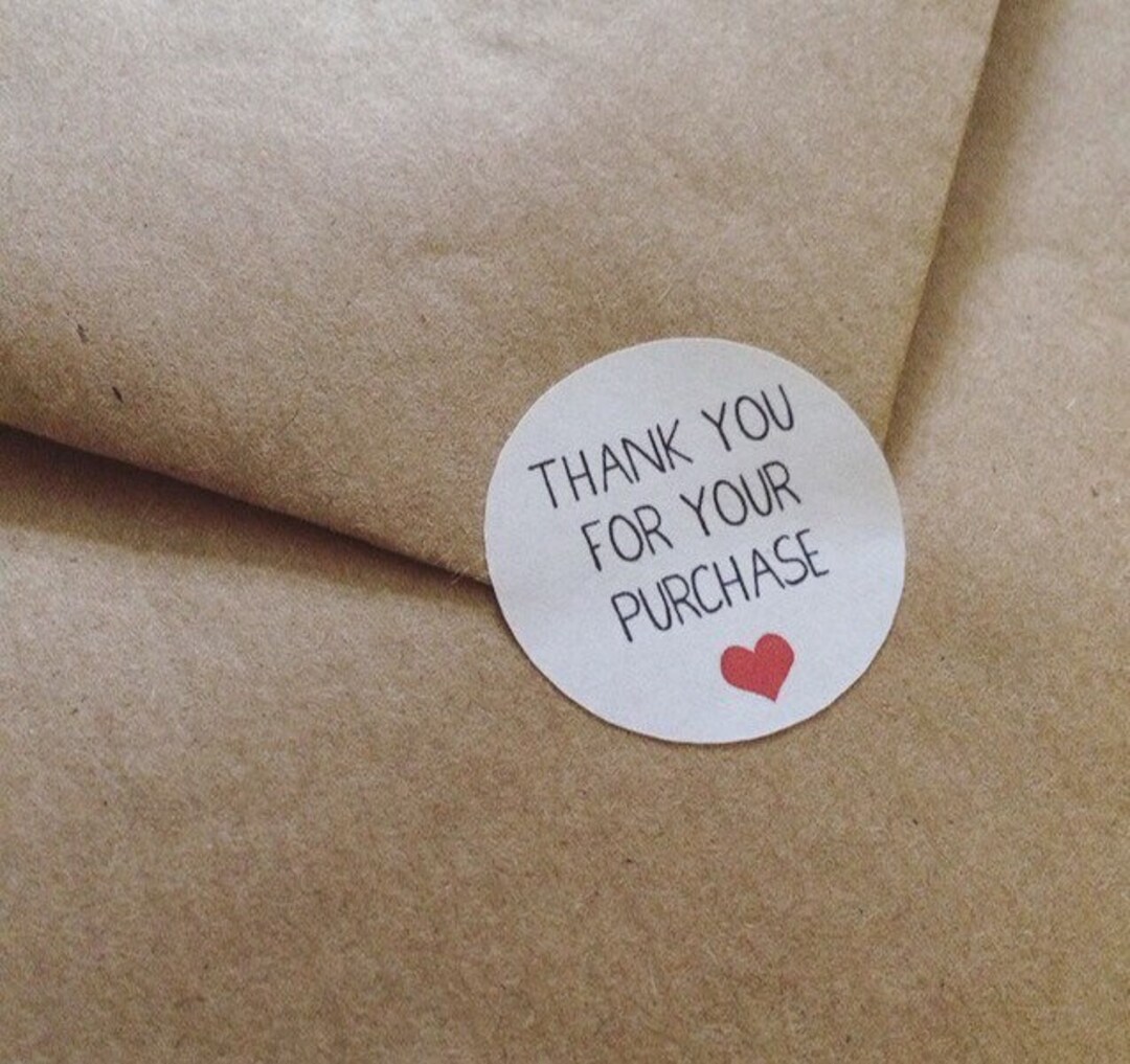 Purchase Sticker Thank You for Your Purchase Stickers Round Stickers Small - Etsy Norway