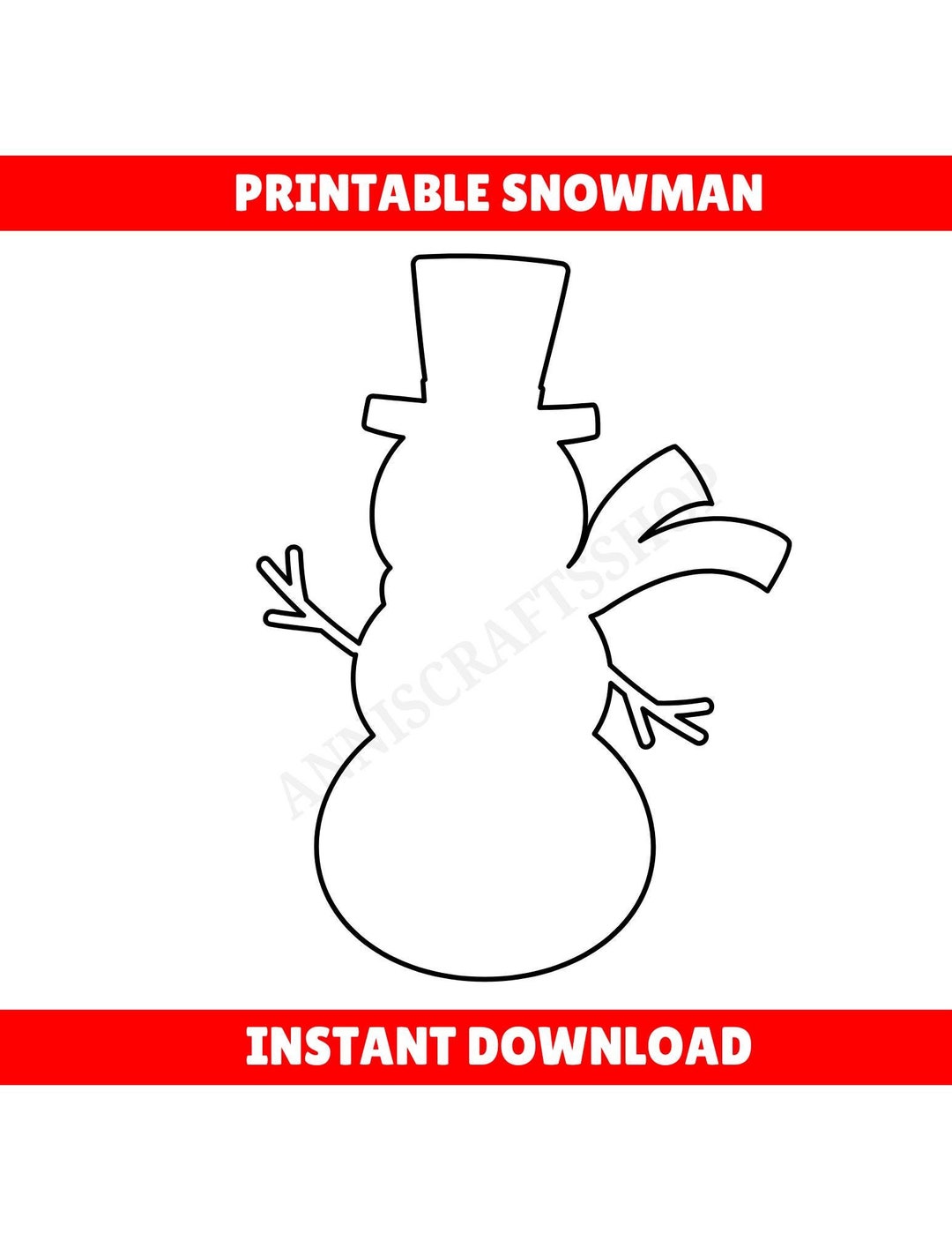 Printable Snowman Template Lineart Coloring Page Sheet Snowman Stencil