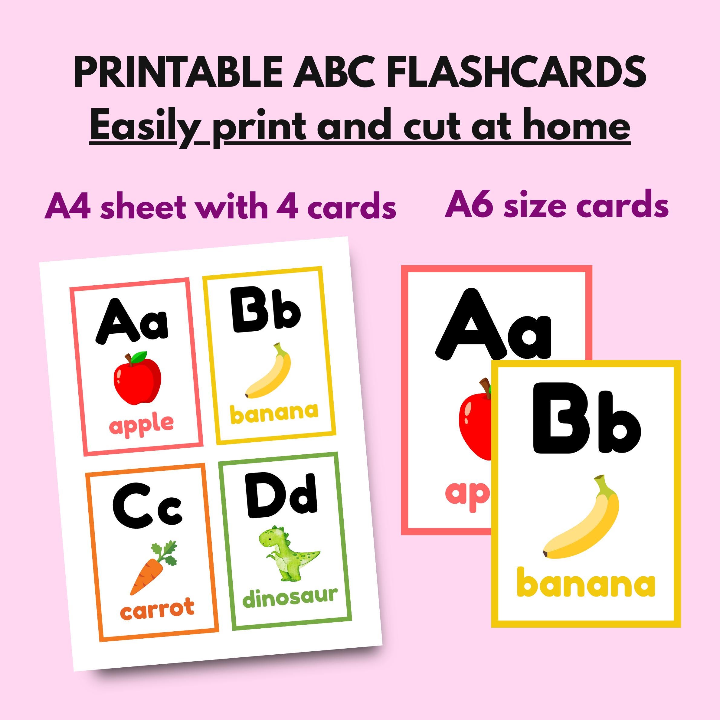 Digital A-Z Alphabet Flash Cards, ABC Cards, Preschool Educational